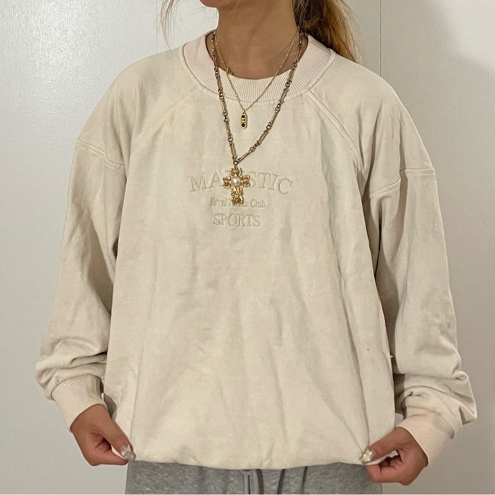 Cream Light Sweater/ Crewneck